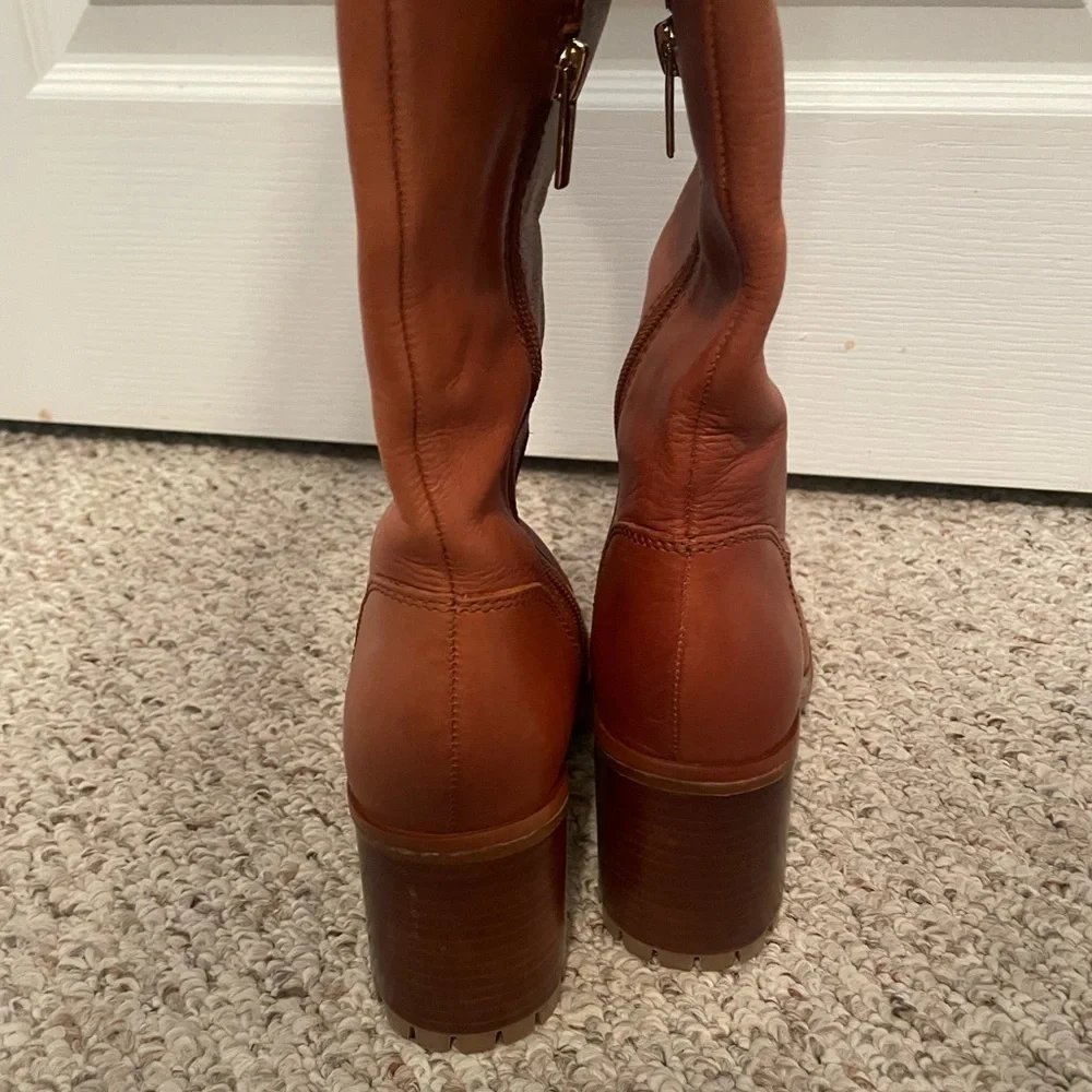 Vince Camuto New Dasemma Tan Over The Knee Block Heel Boot 6